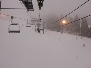 朝の山頂付近