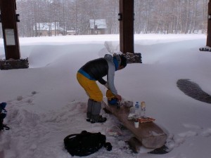 バスターミナルでランチ