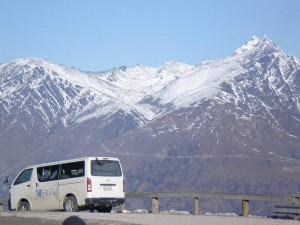 隣のスキー場が見える・・