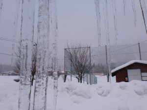 外は雪（ゲレンデ方面）